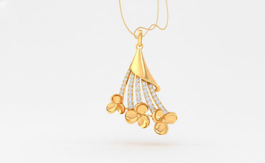 Flower Pendant Necklace, Gold Rose Silver Chain, Elegant Bridal Gift, Minimal Sparkle Jewelry