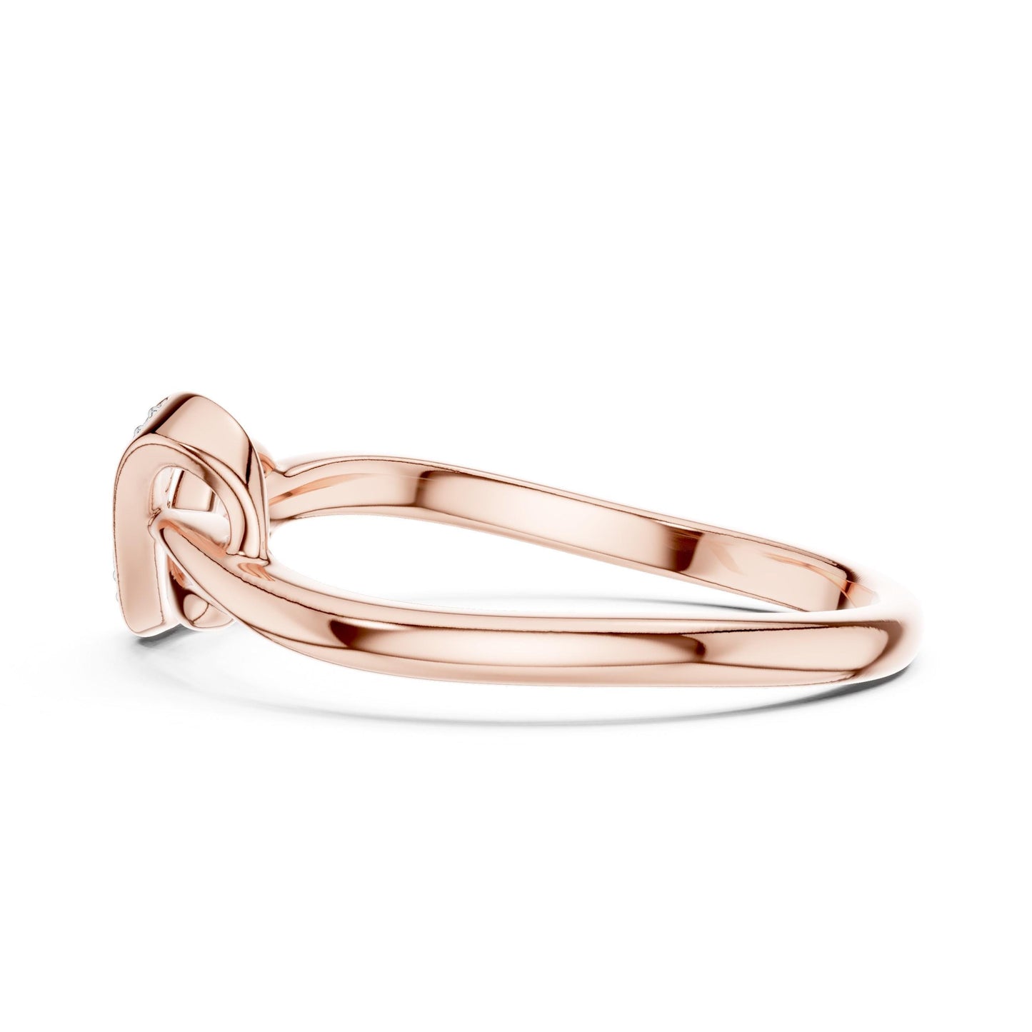 Riora infinity knot moissanite diamond ring showcasing a dainty minimalist design and stackable promise band for elegant jewelry.