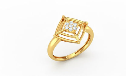 Geometric Moissanite Cluster Ring | Hypoallergenic Statement Ring | Luxury Gift for Women