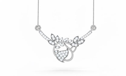 Moissanite Leaf Pendant Necklace, Hypoallergenic Adjustable Chain