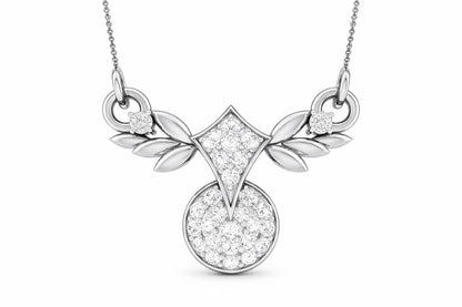Rose gold moissanite leaf pendant necklace with dainty design, featuring a diamond-look gemstone, perfect for bridal jewelry or gift.