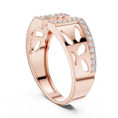 Riora luxury CZ panel ring with gold, rose, and silver tones, showcasing a hypoallergenic promise band for anniversary or Valentine gift