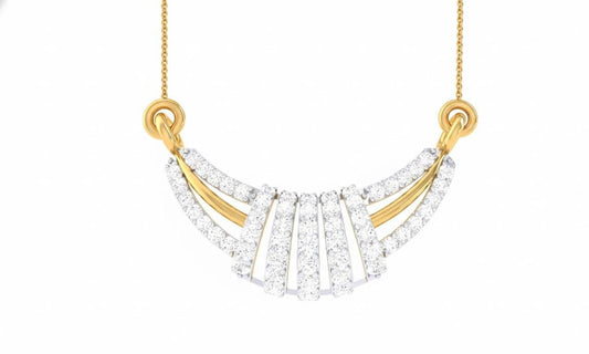 Moissanite Fan Pendant Necklace | Gold, Rose Gold & Silver | Elegant Bridal & Gift Jewelry