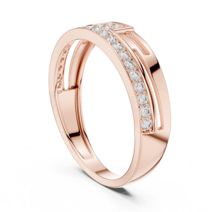 Riora luxury CZ band ring for women in gold and silver, hypoallergenic wedding and anniversary jewelry with a sleek, polished design.