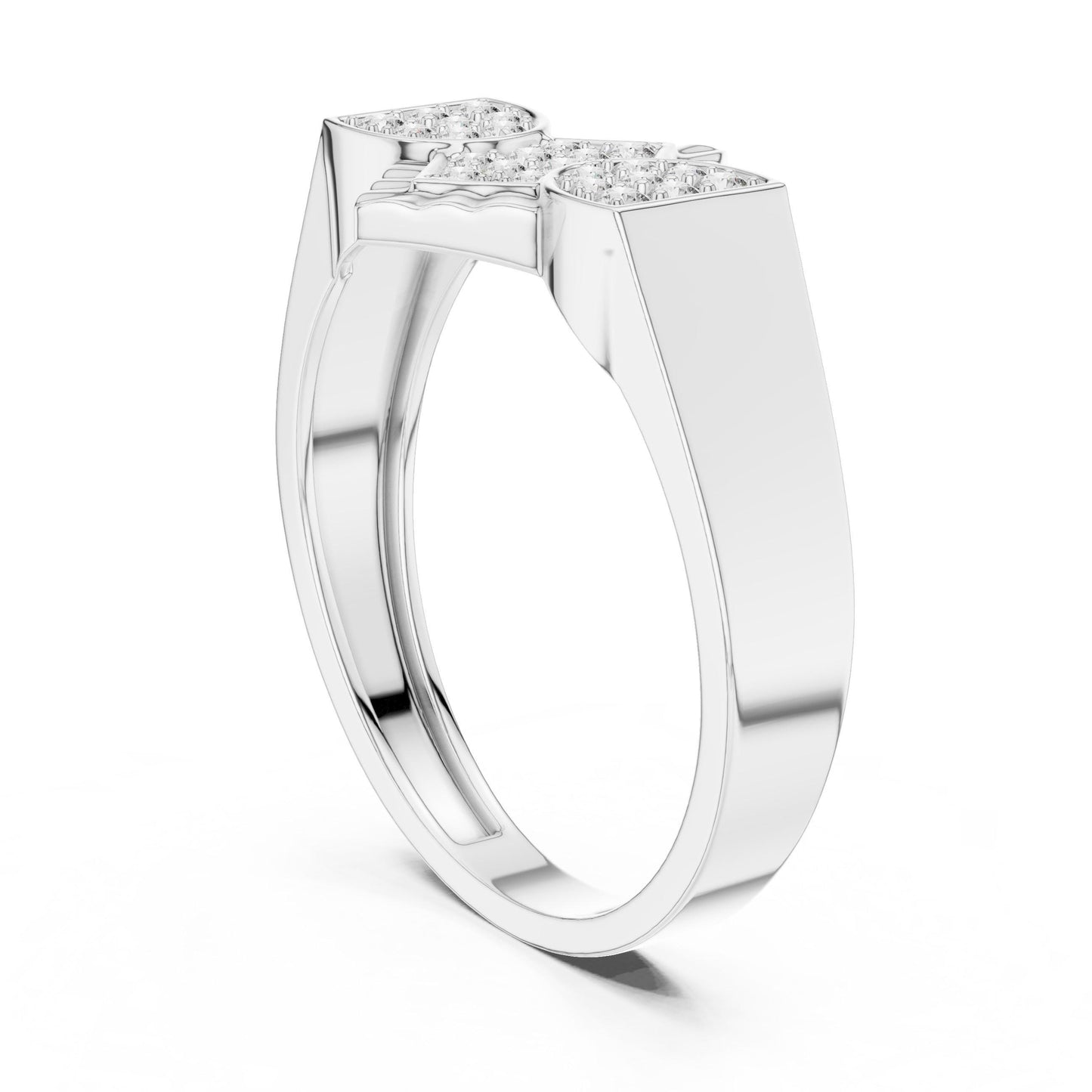 Geometric CZ Statement Ring – Rose Gold, Gold & Silver Bridal Band | Regalia & Roses