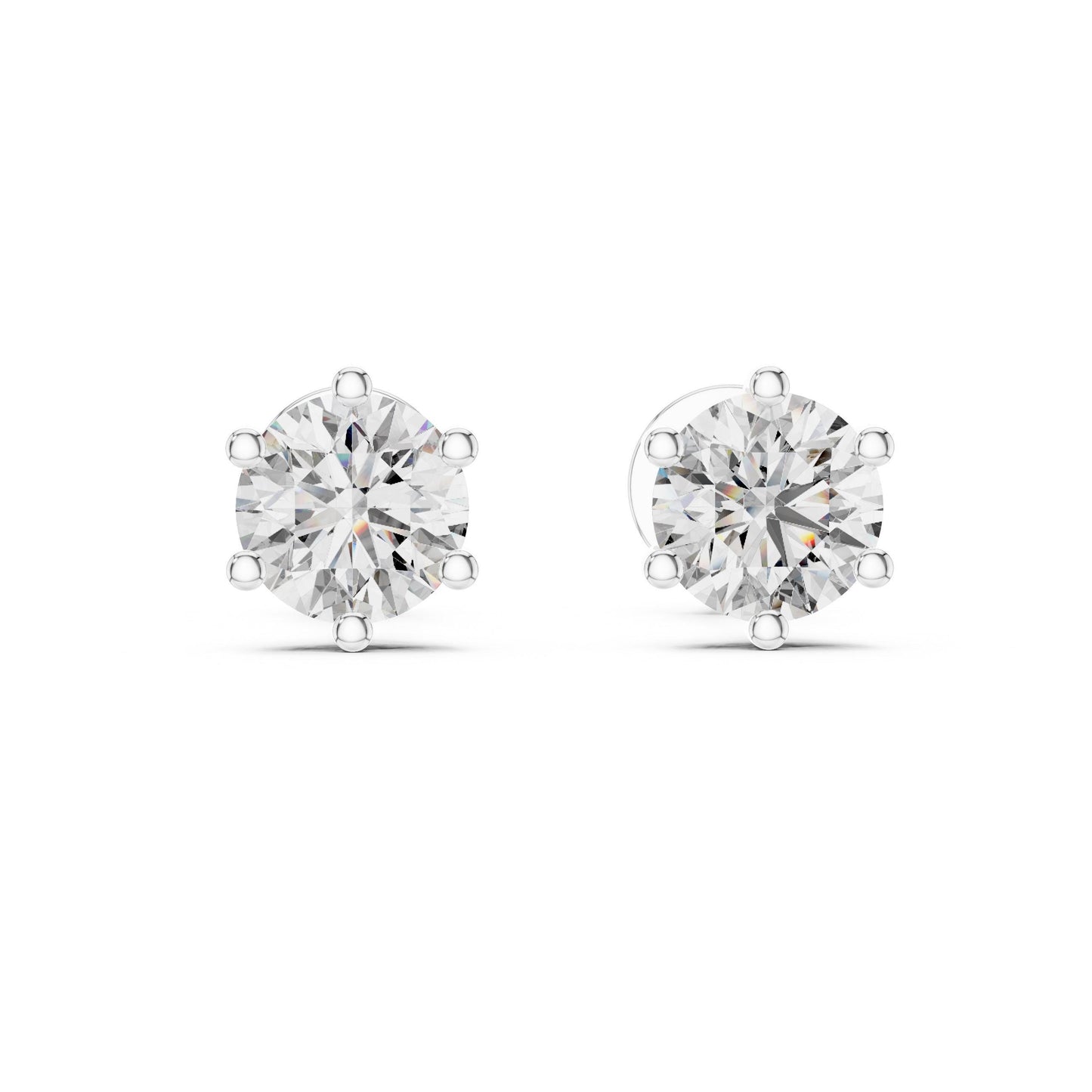 Riora Moissanite diamond stud earrings in rose gold, minimalist dainty jewelry perfect for everyday wear and bridal accessories.