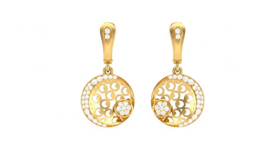 Moissanite Circle Drop Earrings in Gold Rose Gold Silver | Hypoallergenic Luxury Dangle Earring Gift for Women