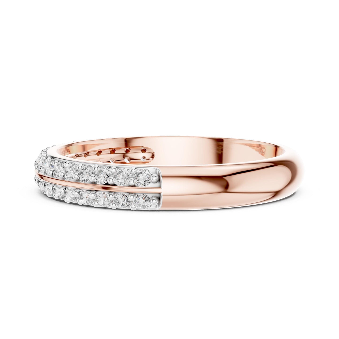 Riora moissanite diamond eternity ring with pave setting, full eternity band for wedding or anniversary, stackable bridal jewelry