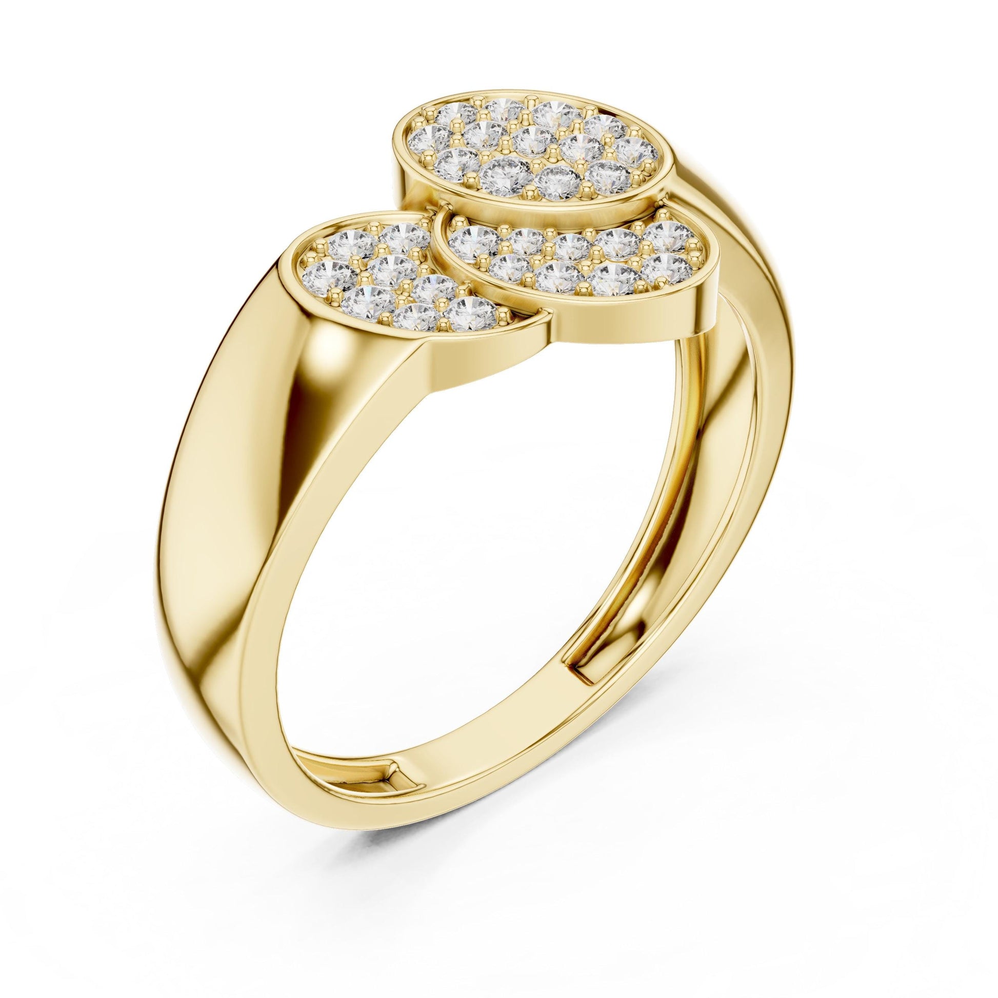 Riora luxury triple cluster moissanite diamond ring with rose gold band, dainty bridal statement promise ring, elegant jewelry piece