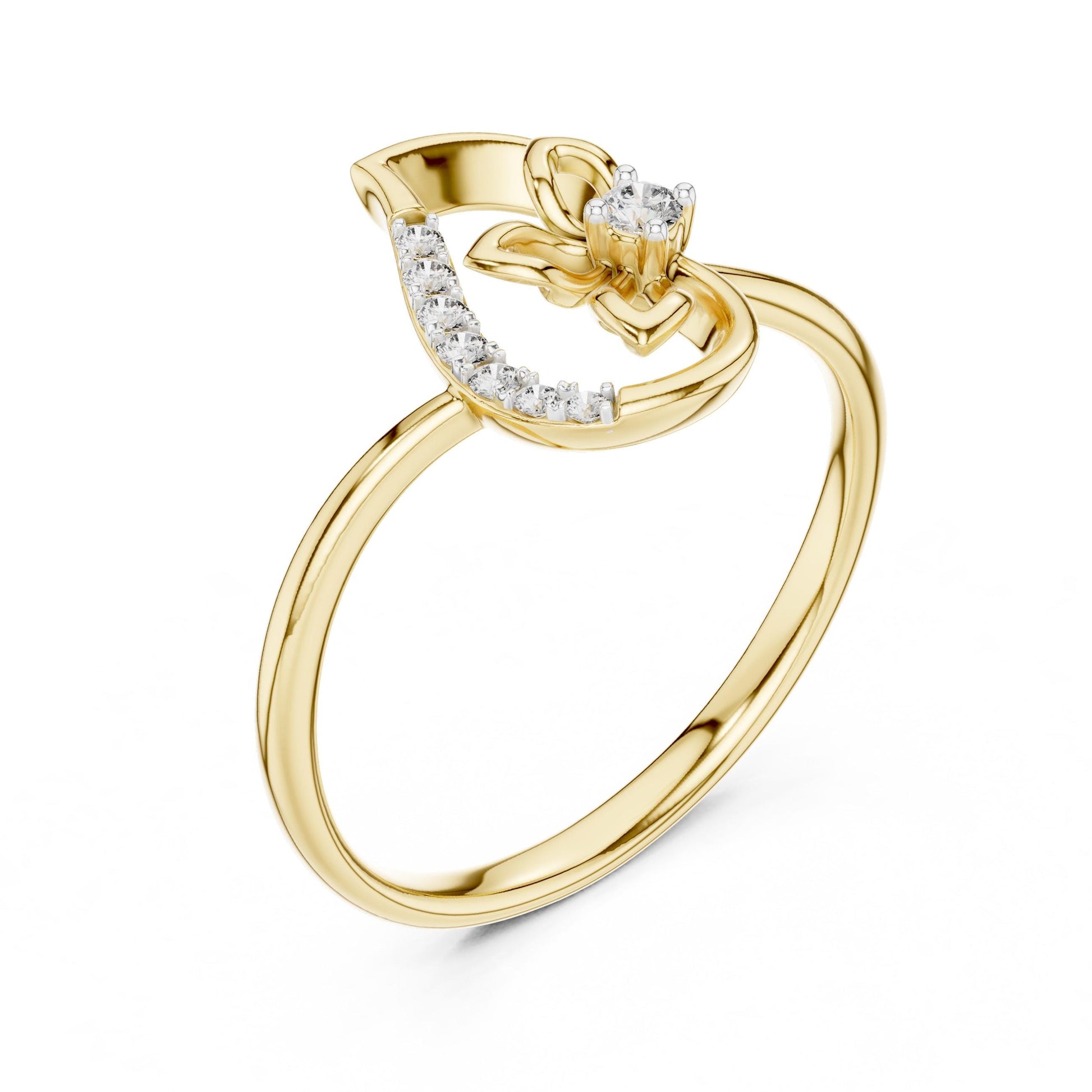 Riora Moissanite floral butterfly engagement ring in rose gold with delicate nature-inspired design, perfect for women’s jewelry gifts.