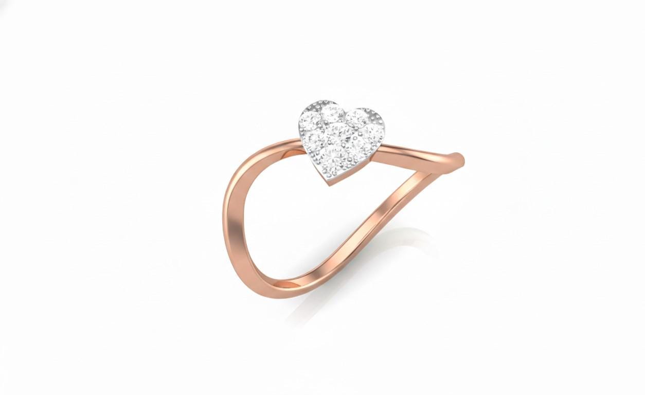 Heart Moissanite Ring – Dainty Love Ring | Hypoallergenic, Nickel-Free | Valentine Gift for Her | Riora