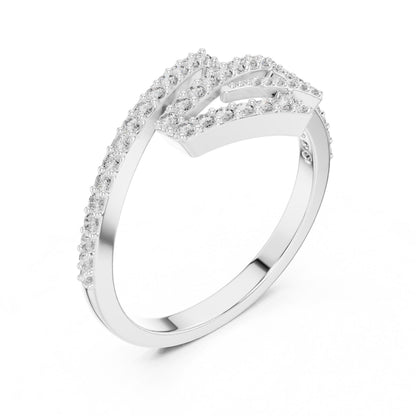 Riora Zigzag Moissanite diamond ring with geometric wrap band, minimalist modern jewelry for stackable wedding or gift use