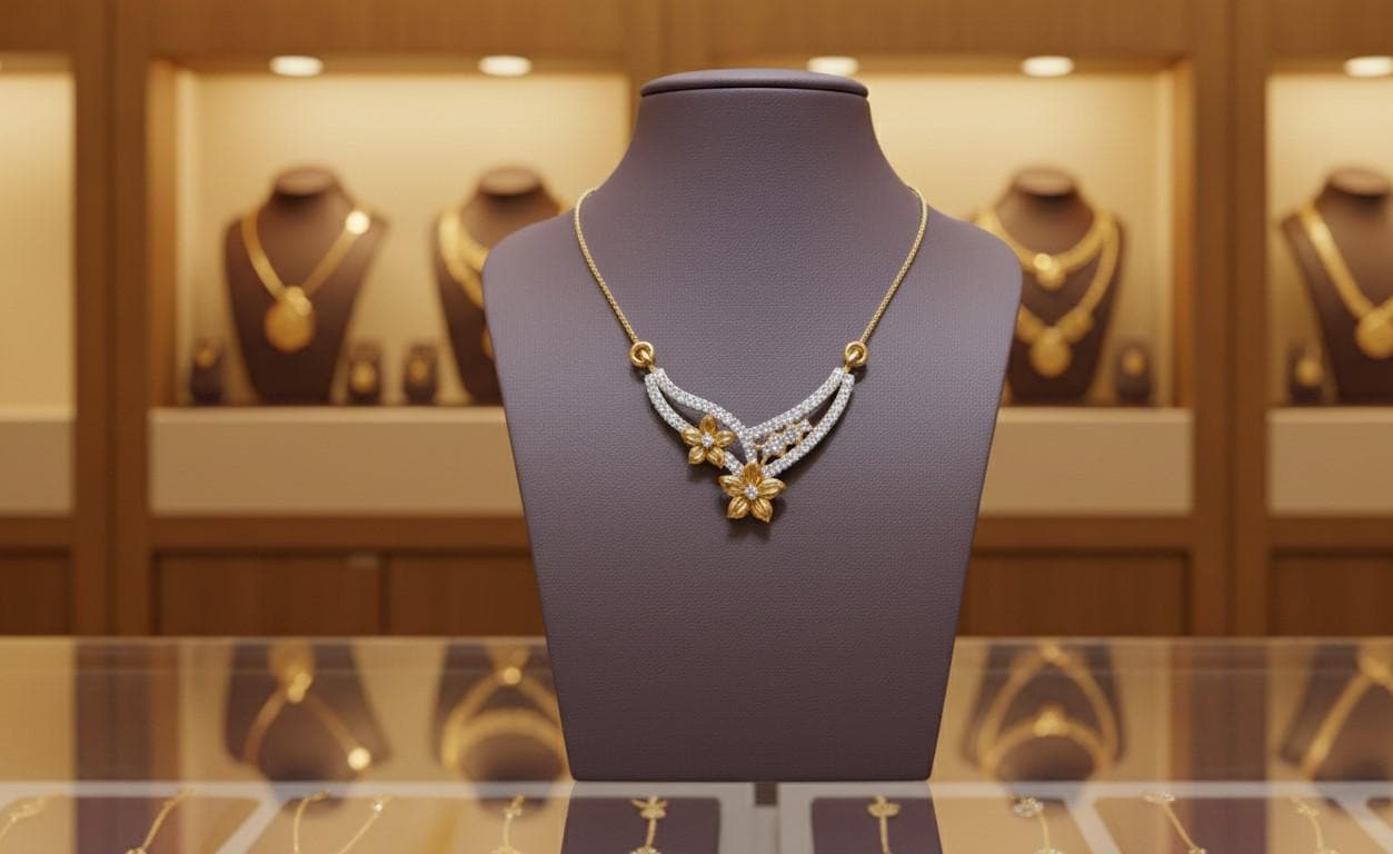 Moissanite Floral Pendant Necklace | Dainty Flower Jewelry for Women | Gold, Rose Gold & Silver