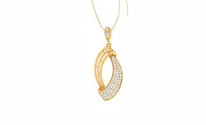 Crescent Pendant Necklace, Adjustable Chain, Elegant Gift Moissanite