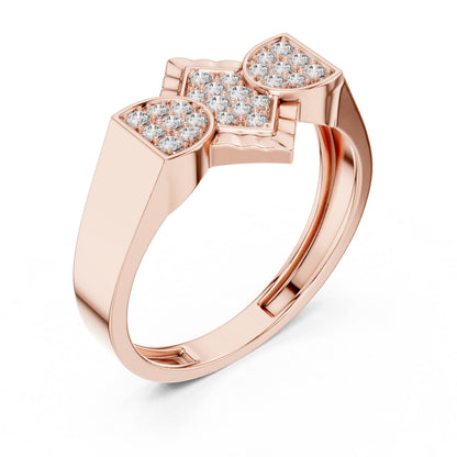 Geometric CZ Statement Ring – Rose Gold, Gold & Silver Bridal Band | Regalia & Roses