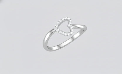 Heart Moissanite Ring | Hypoallergenic | Gold, Rose Gold & Silver | Gift for Her