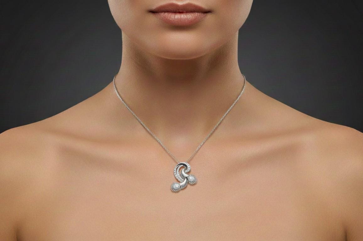Moissanite Pendant Necklace | Rose Gold, Non-Allergenic