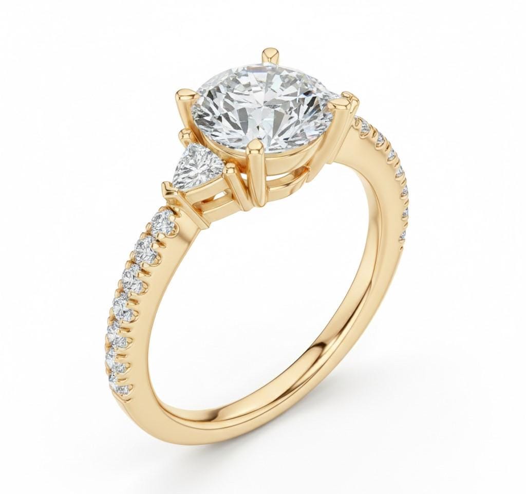Elegant rose gold and silver CZ engagement ring by Riora featuring a luxurious bridal promise design and hypoallergenic wedding jewelry.