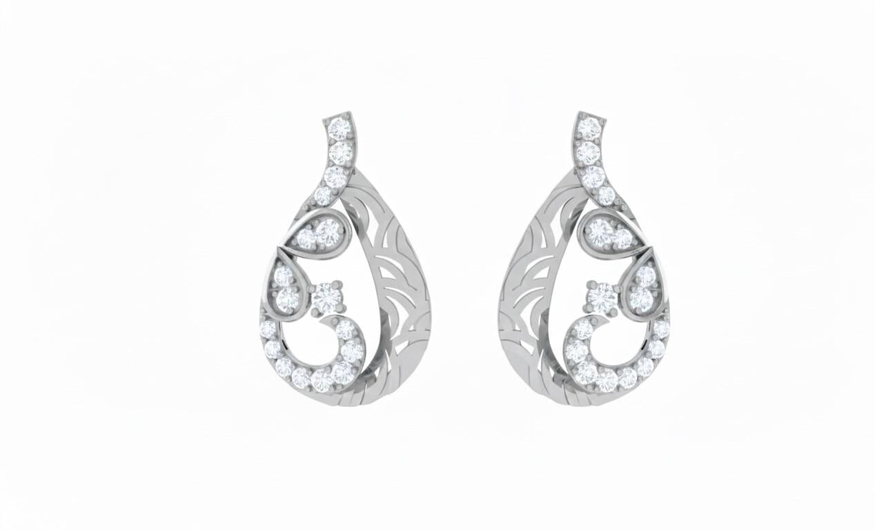 Riora moissanite teardrop stud earrings in gold, rose gold, and silver, non-allergic, nickel-free, ideal bridal gift for her
