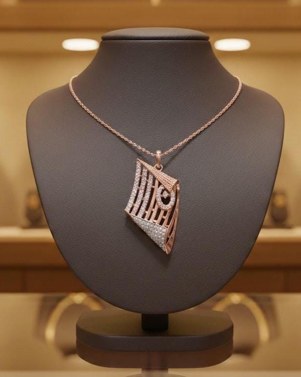 Geometric Pendant Jewelry Moissanite Hypoallergenic Necklace Modern Luxury Chain