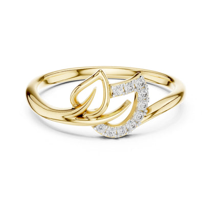 Rose gold Leaf Moissanite ring with nature-inspired design, minimalist band, and diamond alternative for bridal or promise jewelry.