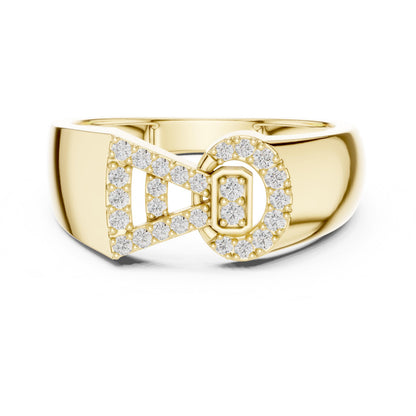 Riora luxury moissanite diamond statement ring in gold rose finish, elegant cocktail or bridal jewelry for special occasions