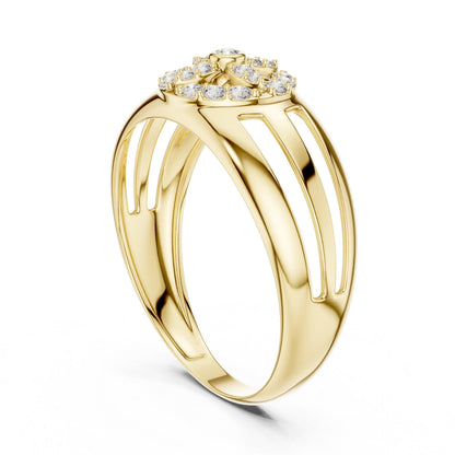 Riora luxury moissanite diamond halo ring in gold and silver, elegant bridal jewelry, perfect for weddings or special gifts