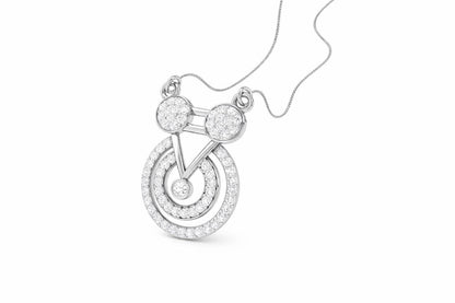 Riora moissanite geometric pendant necklace in gold, rose gold, or silver with minimalist circle charm, dainty bridal jewelry.