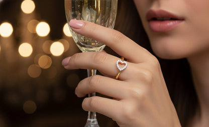 Heart Moissanite Ring | Hypoallergenic | Gold, Rose Gold & Silver | Gift for Her