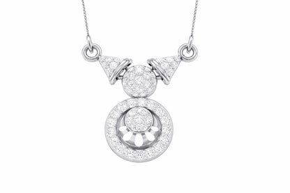 Riora moissanite statement pendant necklace with halo drop design in rose gold and silver, elegant bridal jewelry for women.