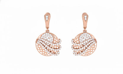 Moissanite Drop Earrings | Rose Gold Swirl, Nickel-Free