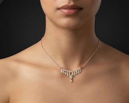 Moissanite Bridal Pendant 22 Inch Adjustable Chain