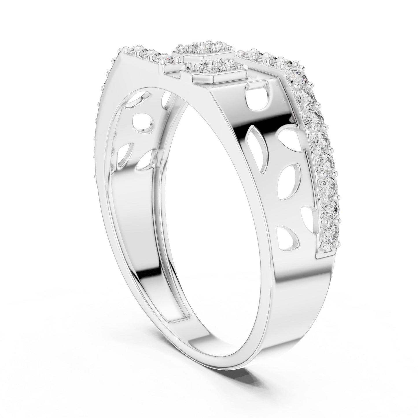 Riora gold moissanite diamond stackable wedding band with minimalist design, perfect for engagement or anniversary gifts