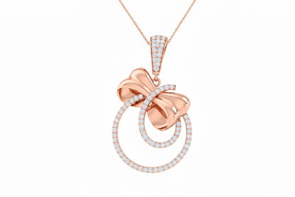 Moissanite Double Circle Pendant Necklace for Women | Gold, Rose Gold & Silver | Anniversary & Bridal Gift