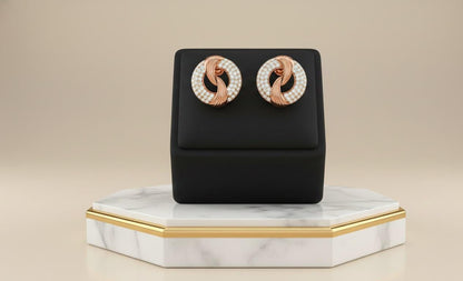 Moissanite Stud Earrings | Luxury Circle Knot | Gold, Rose Gold & Silver | Hypoallergenic Bridal Gift