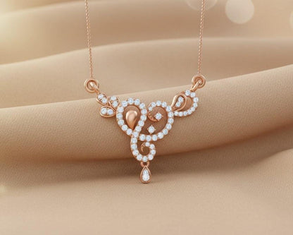 Swirl Pendant Necklace, Gold Rose Silver Jewelry, Elegant Gift for Her, Bridal Minimal Charm
