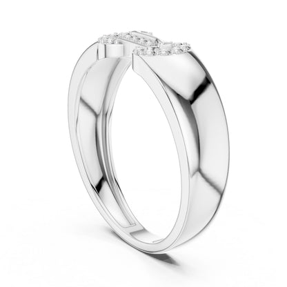 Rose gold moissanite diamond stacking wedding band ring with minimalist design, dainty anniversary jewelry by Riora.