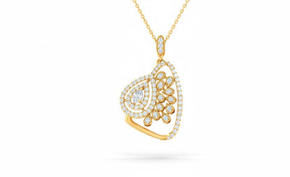 Moissanite Pendant Gold Silver Rose | Elegant Teardrop Bridal Jewelry | Anniversary Valentine Gift for Her