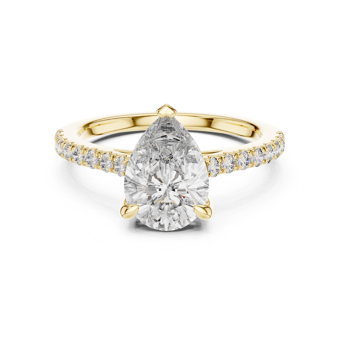 Pear Cut CZ Ring | Gold Rose Gold Silver Engagement & Promise Ring