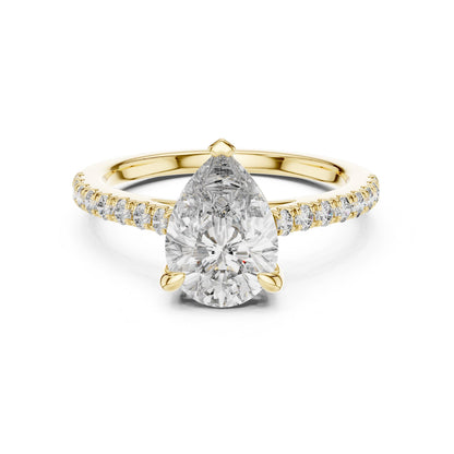Pear Cut CZ Ring | Gold Rose Gold Silver Engagement & Promise Ring