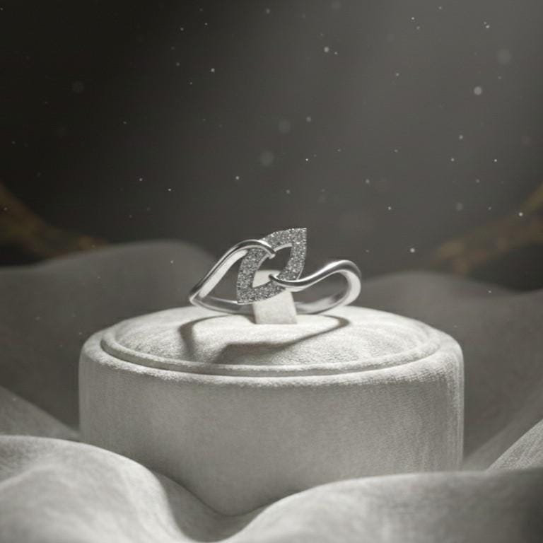 Interlocking Heart Moissanite Ring | Gold, Rose Gold & Silver | Hypoallergenic Promise Ring