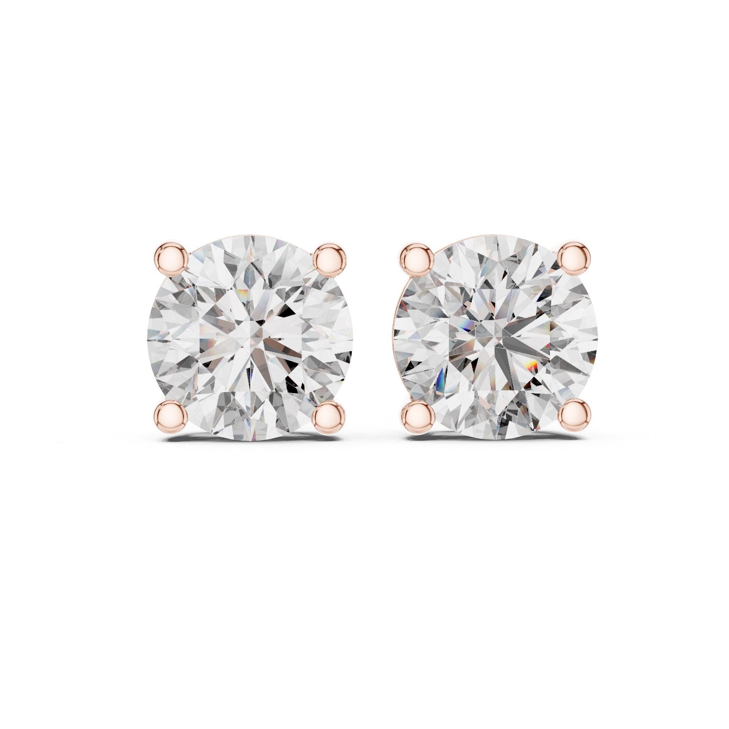 Riora 8mm round cut moissanite diamond stud earrings for women, minimalist sparkling jewelry with luxurious style.