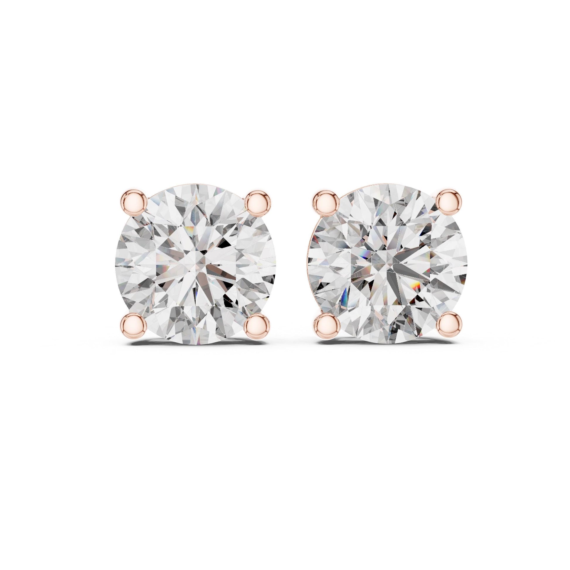 Riora 8mm round cut moissanite diamond stud earrings for women, minimalist sparkling jewelry with luxurious style.