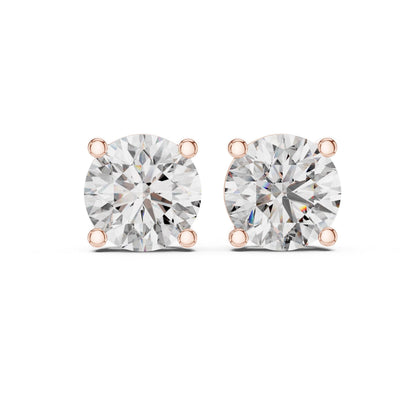 Riora 8mm round cut moissanite diamond stud earrings for women, minimalist sparkling jewelry with luxurious style.