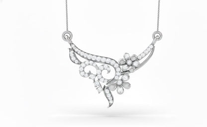 Moissanite Floral Leaf Pendant Necklace for Women | Gold, Rose Gold & Silver | Elegant Gift for Her
