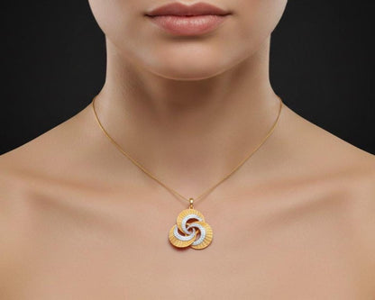 Moissanite Interlocking Circle Pendant Necklace | Gold Rose Silver | Hypoallergenic Bridal Jewelry Gift for Her