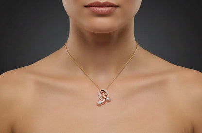 Moissanite Pendant Necklace | Rose Gold, Non-Allergenic