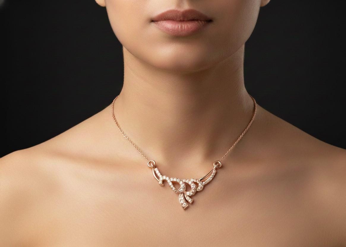 Moissanite Pendant Necklace | Non-Allergenic, Adjustable 22 Inch Chain
