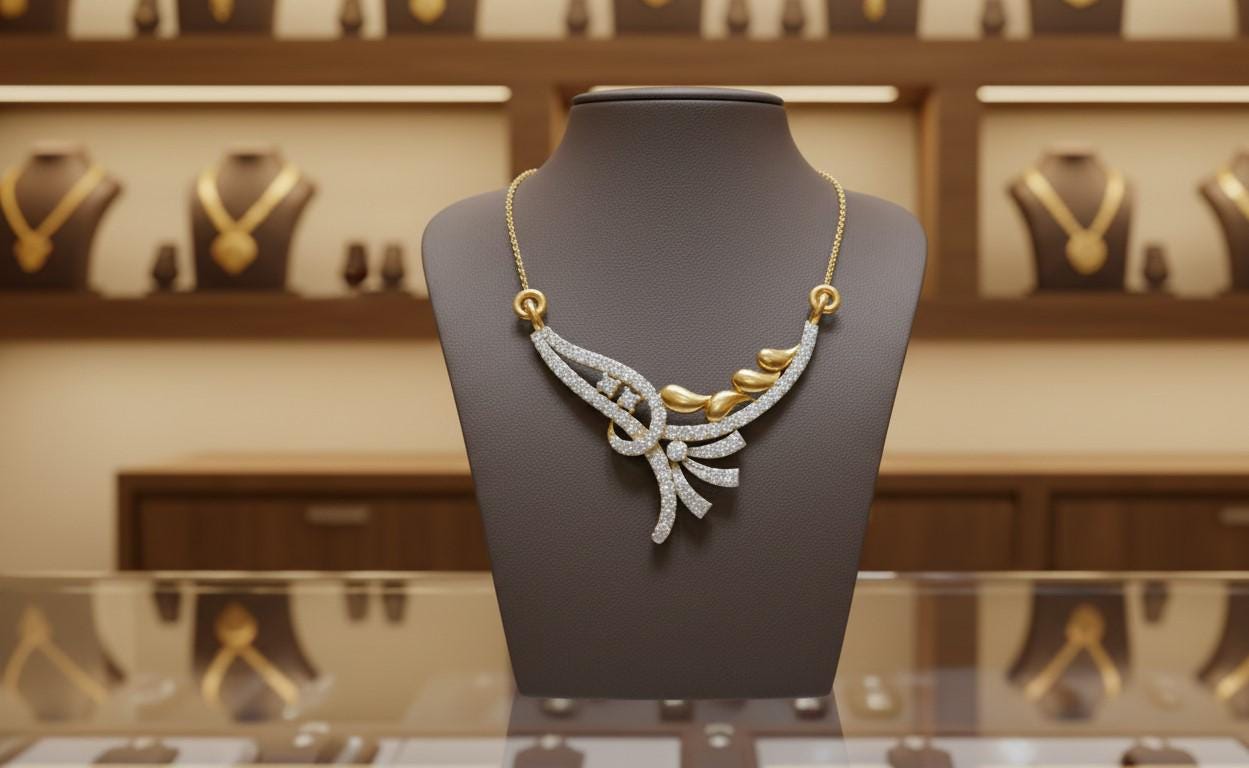 Moissanite Wing Pendant Necklace for Women | Gold, Rose Gold & Silver | Elegant Bridal Gift