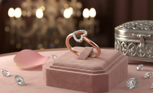 Heart Moissanite Ring | Hypoallergenic | Gold, Rose Gold & Silver | Gift for Her